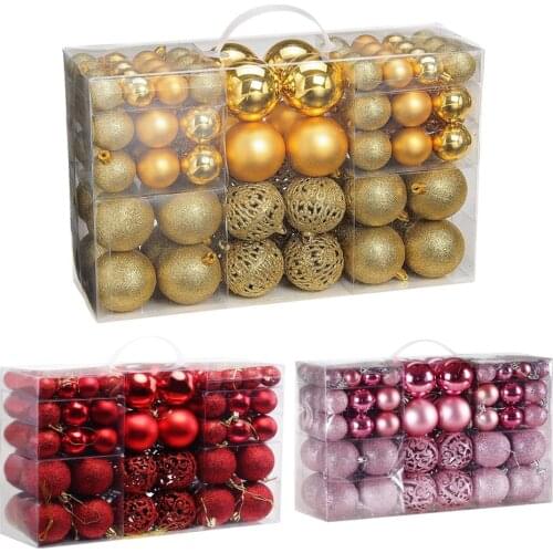 Christmas Ornaments Balls 100 Pcs Shatterproof Seasonal Decorative Hanging Baubles Set Holiday Xmas Tree Decorations