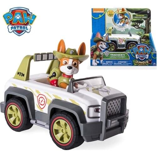 Paw Patrol Jungle Rescue Tracker’s Jungle Cruiser Vehicle & Figure Model Marshall Chase Rubble Vehicle Set Toy Car Children Gift