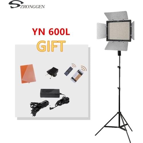 YONGOUO YN600L YN600 LED color temperature LED video light panel 3200K-5500K photography set+Adapter Optional tripod