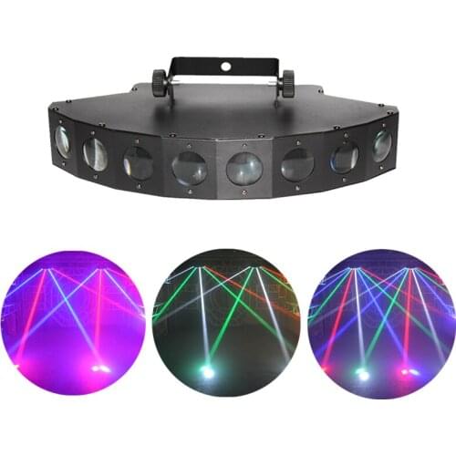Dmx Led Disco Beam Light 90-240V Acht Ogen Party Lichten Professionele 8 Lens Beam Podium Verlichting Kleurrijke laser Projector