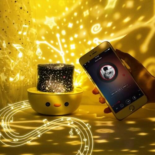 Night Light Projector LED Crown Duck Shape Projection Lamp for Kids Bedroom Home Party Decor