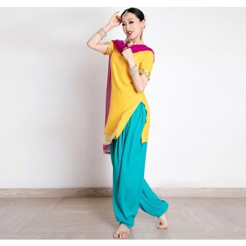 New Indian Folk Dance Clothes For Women Adult Bollywood Dance Practice Clothing Professional Oriental Dance Costumes DQL5822