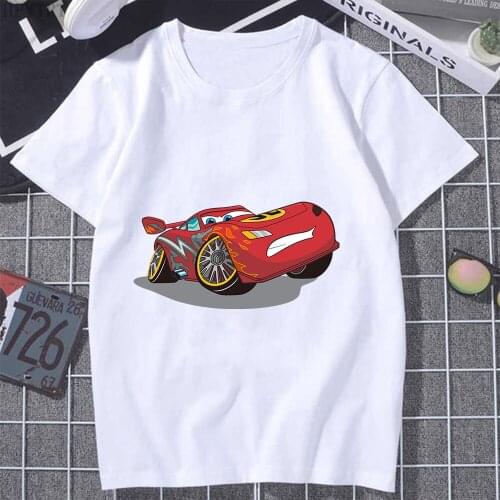 Lightning McQueen Tops Cars Printing Oversized T-shirt Disney Unisex Kawaii Summer Cute Cartoons O-Neck Harajuku Loose Femme Tee