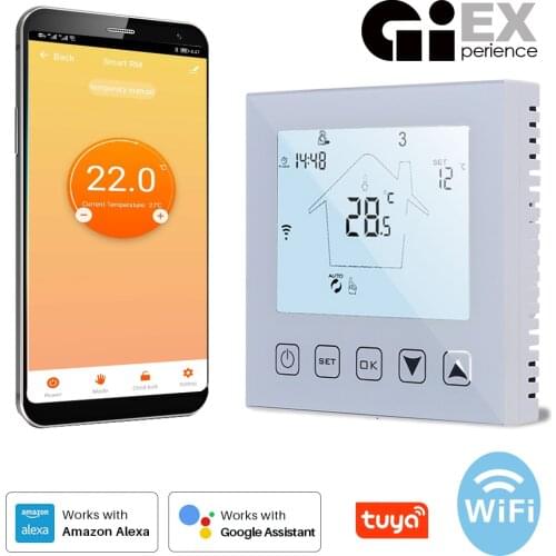 WiFi Smart Thermostat Temperature Controller for Water/Electric floor Heating Water/Gas Boiler Works with Alexa Google Home