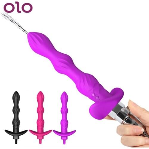 OLO Silicone Enema Shower Vibrator Man Syringe Douche System Anal Beads Butt Plug Prostate Massage for Gay Sex Toys for Woman