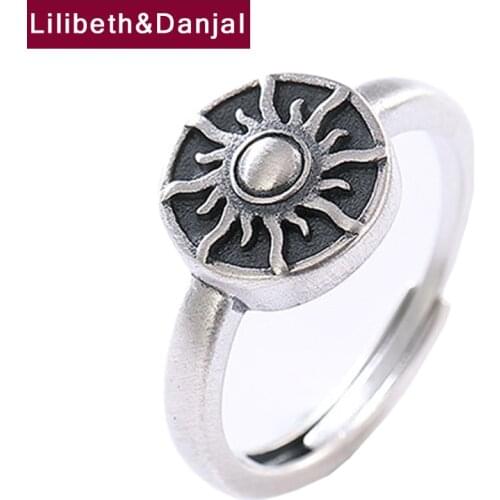 Sun Pure 925 Sterling Silver Vintage Adjustable Engagement Ring Jewelry Women 2021 Designer Bague Femme Argent 925 Wholesale R47