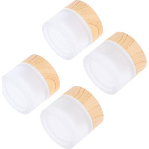 10g, Empty, Frosted Glass Pot Jars, 10ml Cosmetic Containers, 4pcs