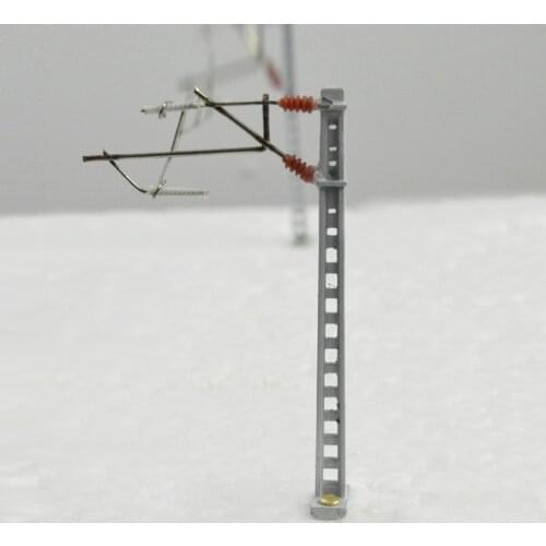 N scale Train model Catenary contact network Alloy column, Stainless steel wire and screws 3pcs
