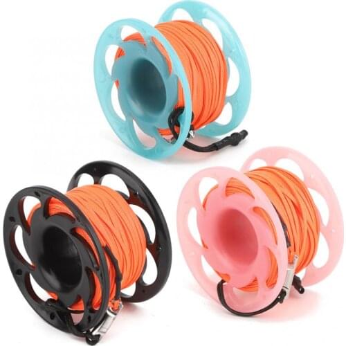 30m Diving Line Reel Dual Heads Hook Diving Marker Buoy SMB Rope Wheel Guide Thread Spool Swimming Diving Rope Spool Accessories