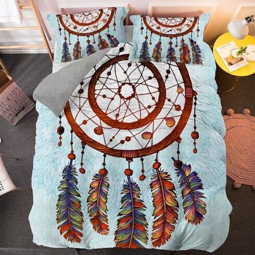 3D Dream-Catcher Bedding Sets Bohemia Feather Colorful Home use Textiles Queen King Twin Size Bedspread For Adults Kids 2/3pcs