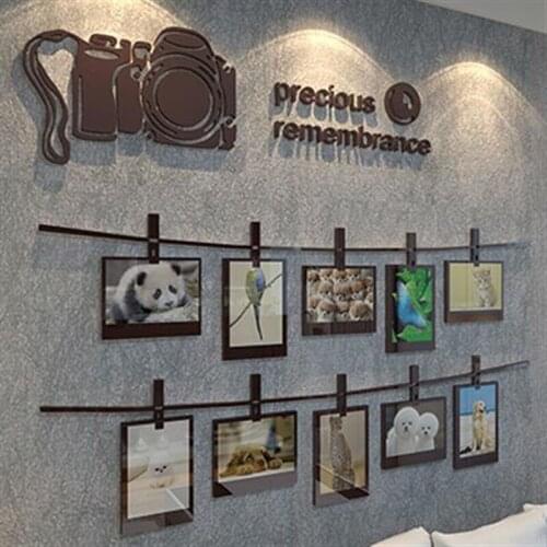 Personality Photo Frame Wall Stickers Home Decor 3D Living Room Decals Bedroom Family Remembrance Stickers Black Camera Murals