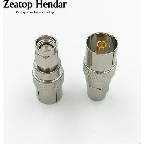 50Pcs Brass TV Female to SMA Male Jack RF Connector Straight Wire SMA-J to TV-K Connector Mini Jack