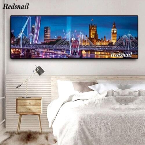 Large size 5D Diamond Painting City Night London Skyline Full DrillCityscape Diamond Art Embroidery Decor For Home Gift YY2402