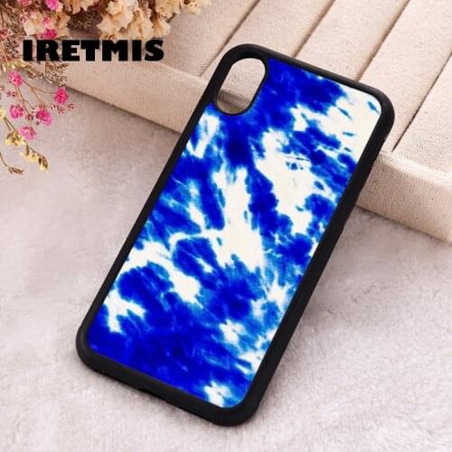 Iretmis 5 5S SE 2020 phone cover cases for iphone 6 6S 7 8 Plus X Xs Max XR 11 12 MINI Pro Soft Silicone TPU Blue Tie Dye