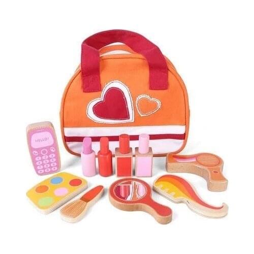 Wooden Cosmetic Set Educational Toys Simulation House Makeup Set Package Girls Gifts Toys
