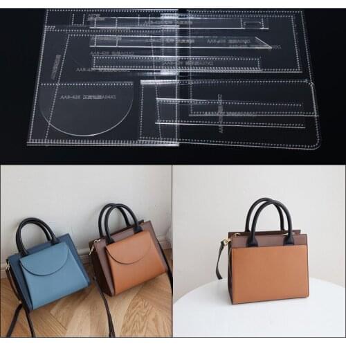 DIY Handmade Hand Tote Bag Mould Kraft paper template and Acrylic template Drawing Sentcil Leather Craft Supplies Tool Set