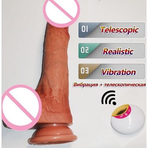 Dildo Vibrator Telescopic Wobble Realistic Penis G-Spot Stimulation Suction Cup Female Masturbator Adult Sex Toys For Women Gay