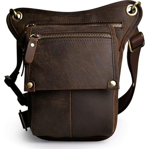 Leather Waist Pack Motorcycle Drop Leg Bag for Men Women Belt Bumbag Bike Cycling Outdoor Sports Tactical Riding Hiking Camping