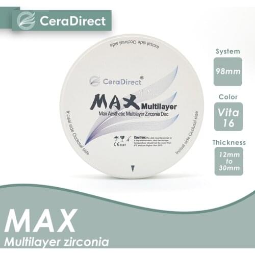 Ceradirect UT-ML multilayer zirconia open system(95mm) thickness 30mm——for dental lab CAD/CAM