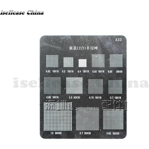 12in1 Multi-function IC Chip BGA Stencil Direct Heating Reballing Tin Ball Soldering Net for Apple iphone Samsung Mobile phone