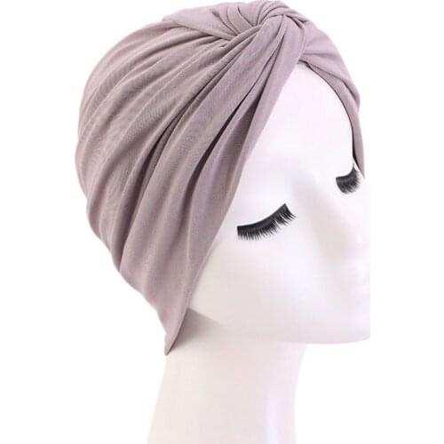 Muslim Headband Head Cover Women Pure Color Turban Hat Headscarf Women African Head Wraps Bonnet Lady Night Cap Round Caps