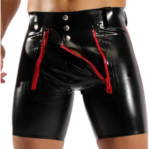 Mens Vinyl Pants Fetish Men Underwear Pole Dance Shorts Faux Latex Pants Mens Exotic Pants Sexy Costume