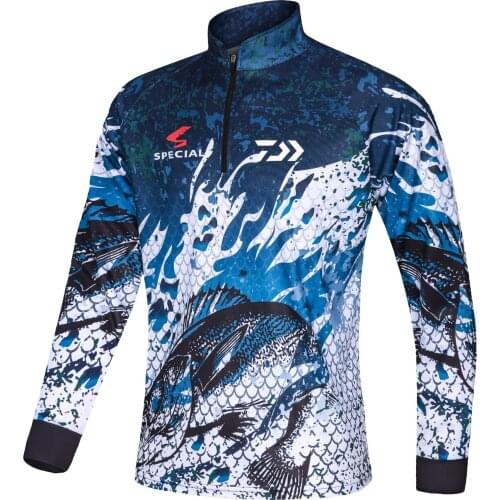 2022 New Men Daiwa Sports Fishing Clothing Outdoor Mesh Breathable Hooded Mens Fishing Clothes Dawa Ice Silk Cool Fishing Shi