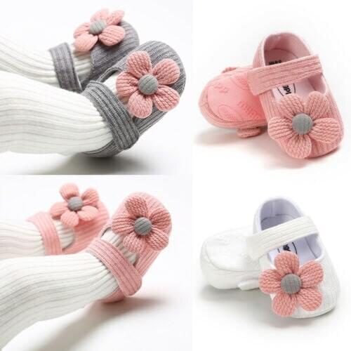 New Baby First Walkers Kids Clothing Infant Baby Boy Girl Soft Sole Crib Shoes Newborn Flower Cotton Prewalker Shoes