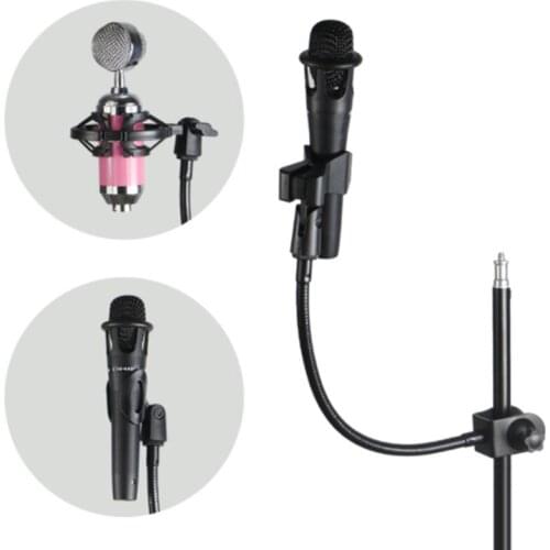 Flexible Gooseneck Microphone Stand with Desk Clamp for Radio Broadcasting Studio, Live Broadcast Equipment