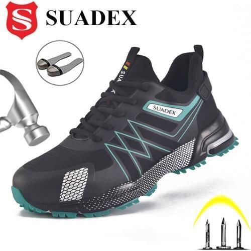 SUADEX Work Shoes Anti-Smashing Steel Toe Boots Puncture Proof Safety Work Shoes For Men Women Work Sneaker Plug EUR Size 37-48
