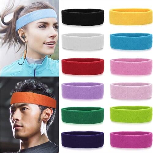 Multicolor Cotton Unisex Sweatband Elastic Athletic Hair Bands Terry Cloth Moisture Wicking Working Outdoor Sports Accessories