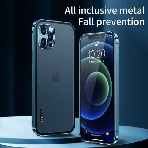 Luxury High Quality Camera Lens Protection Shockproof Transparent Metal Mobile Phone Case For iPhone 12 Pro Max Back Cover Funda