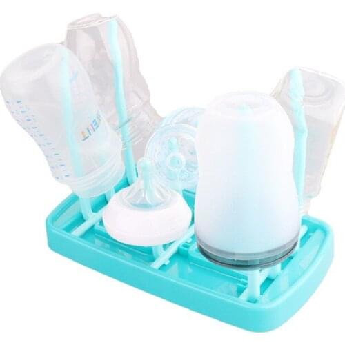 Bottle Dry Rack Baby Bottle Drain Drying Racks Blue Pink Baby Bottle Cleaning Dryer Drainer Storage Drying Rack