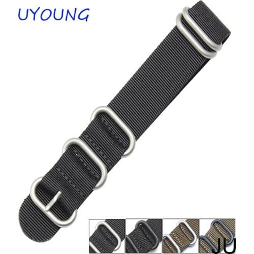 Heavy duty nylon straps 18mm20mm22mm24mm Nylon Watch band NATO strap zulu watch strap 5 ring buckle