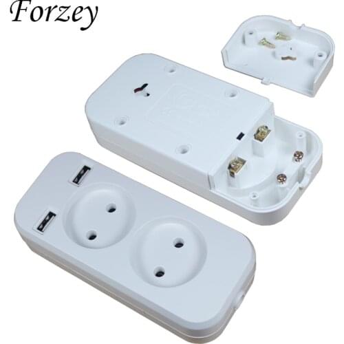 USB extension Socket charger Free shipping Double USB Port 5V 2A usb wall outlet high quality usb murale FZ-01-04