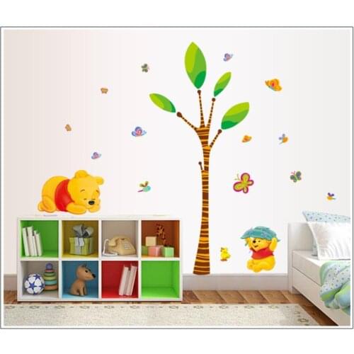 Winnie the Pooh playing under the tree r childrens room wall decorative wall stickers stickers 7044