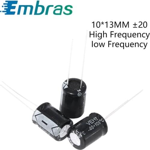 10Pcs 10*13 High Frequency Low ESR Aluminum Electrolytic Capacitor Kit 100V 250V 450V 4.7UF 10UF 330UF Full Values Assorted Set