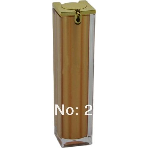 100ml square shape gold/pearl white acrylic bottle for serum/lotion/emulsion/foundation/cosmetic packing plastic bottle