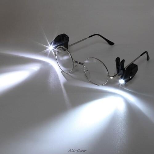 2pcs Flexible Book Reading Lights Night Light For Eyeglass and Tools Mini LED Eyeglass Clip On Universal Portable