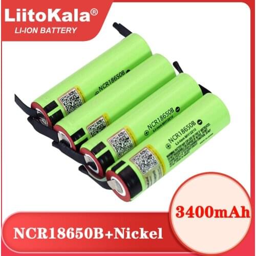 4PCS/LOT Liitokala 100% New Original NCR18650B 3.7 v 3400 mah 18650 Lithium Rechargeable Battery DIY Nickel Sheet batteries