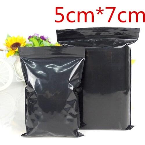 5*7cm 1000Pcs/ Lot Black Resealable Plastic Zipper Top Valve Storage Pack Bag Self Seal Ziplock Poly Package Packaging Pouch