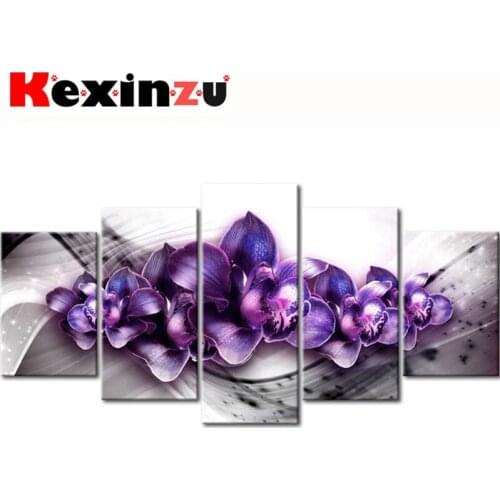 5pcs Full Square/Round Drill 5D DIY Diamond Painting Cross Stitch"Flower" Multi-picture Combination Embroidery Mosaic 5D Decor