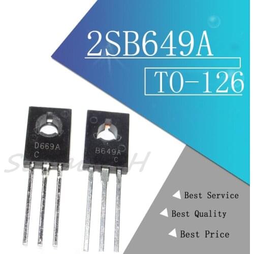 20pcs 2SB649A 2SD669A TO-126 (10pcs B649A + 10pcs D669A) Audio on tube