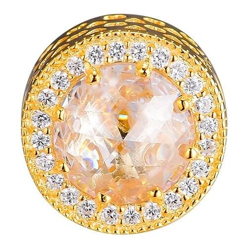 CKK Fit Pandora Bracelet Authentic 925 Sterling Silver Radiant Hearts Clear CZ Beads Charm for Jewelry Making