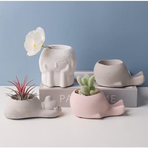Cartoon Whale ceramic pots for plant garden decoration cute flower pot succulent Maceta casa kleine vaasjes office desktop decor