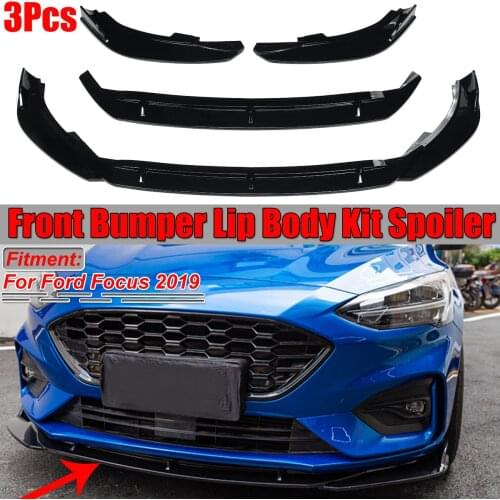 Car Front Bumper Lip Body Kit Spoiler Diffuser Splitter Protector Cover Bumper Lip Deflector Lips For Ford For Focus 2019-2021