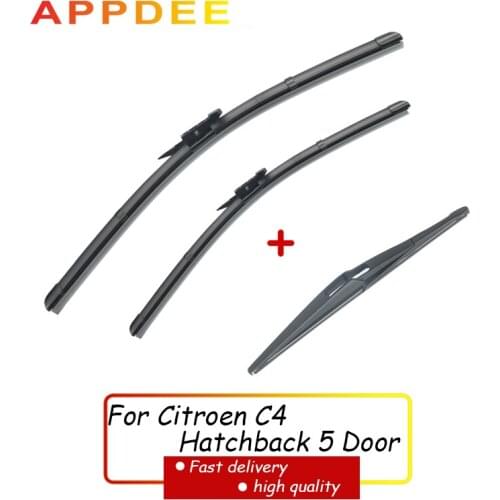 APPDEE Wiper Front Rear Wiper Blades Set For Citroen C4 Hatchback 5 Door 2004-10 1st Generation Windshield Windscreen 28"24"12"