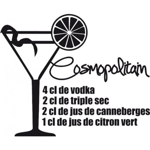 KUCADA creative French qoute Fruit juice wall sticker for home decoration removable kitchen decal diy wallpaper black WP1560