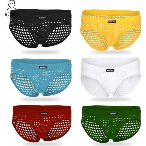 Mens Sexy Underwear Briefs Shorts Polyester Mens Sheer Brief Underwear Gay Penis Pouch WJ Mesh See Through Bikini Underpants