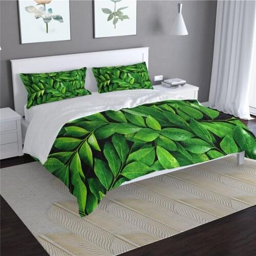 Green Leaf Plant Printed Duvet Cover Set Twin Queen King Size 3D Printed Quilt Cover Pillowcase Bed Cloth Bedding Set Bed Linen